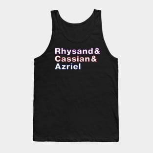 ACOTAR Bat Boys Line Up Purple Red and Blue (white) Tank Top